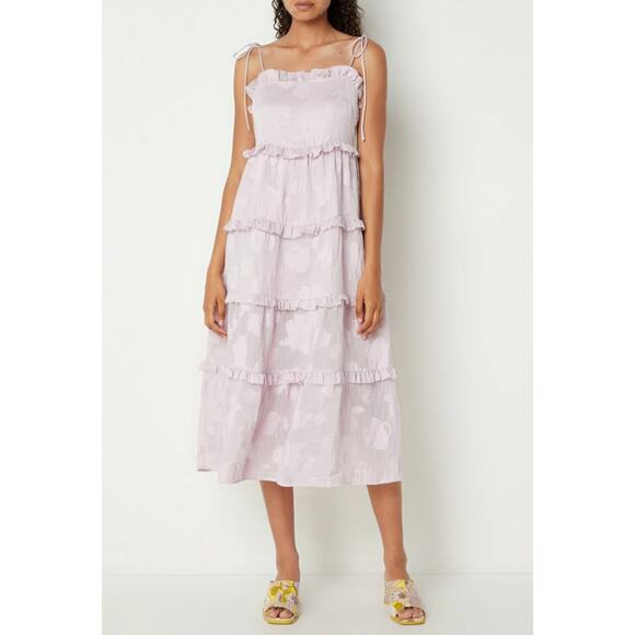 Ted Baker Heidih Floral Jacquard Tiered Dress in Lilac US 6 - Picture 1 of 6